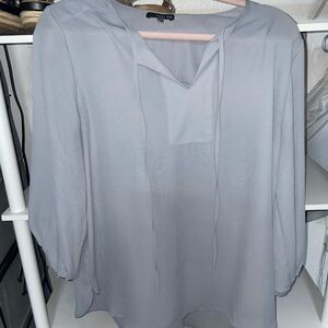 West Elm Gray Sailor Collar Blouse Relaxed Fit